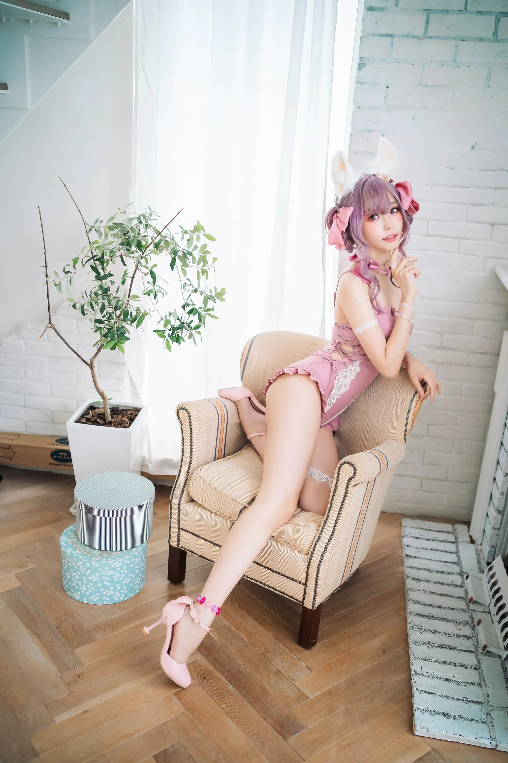 ElyEE子 – NO.82 Fluffy Summer – Original Swimsuit-粉色 [54P]插图8